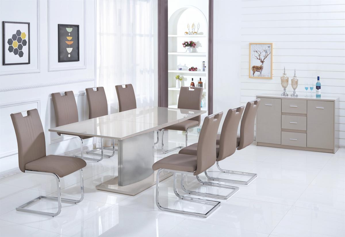 Rembrock High Gloss Ext Dining Table Champagne