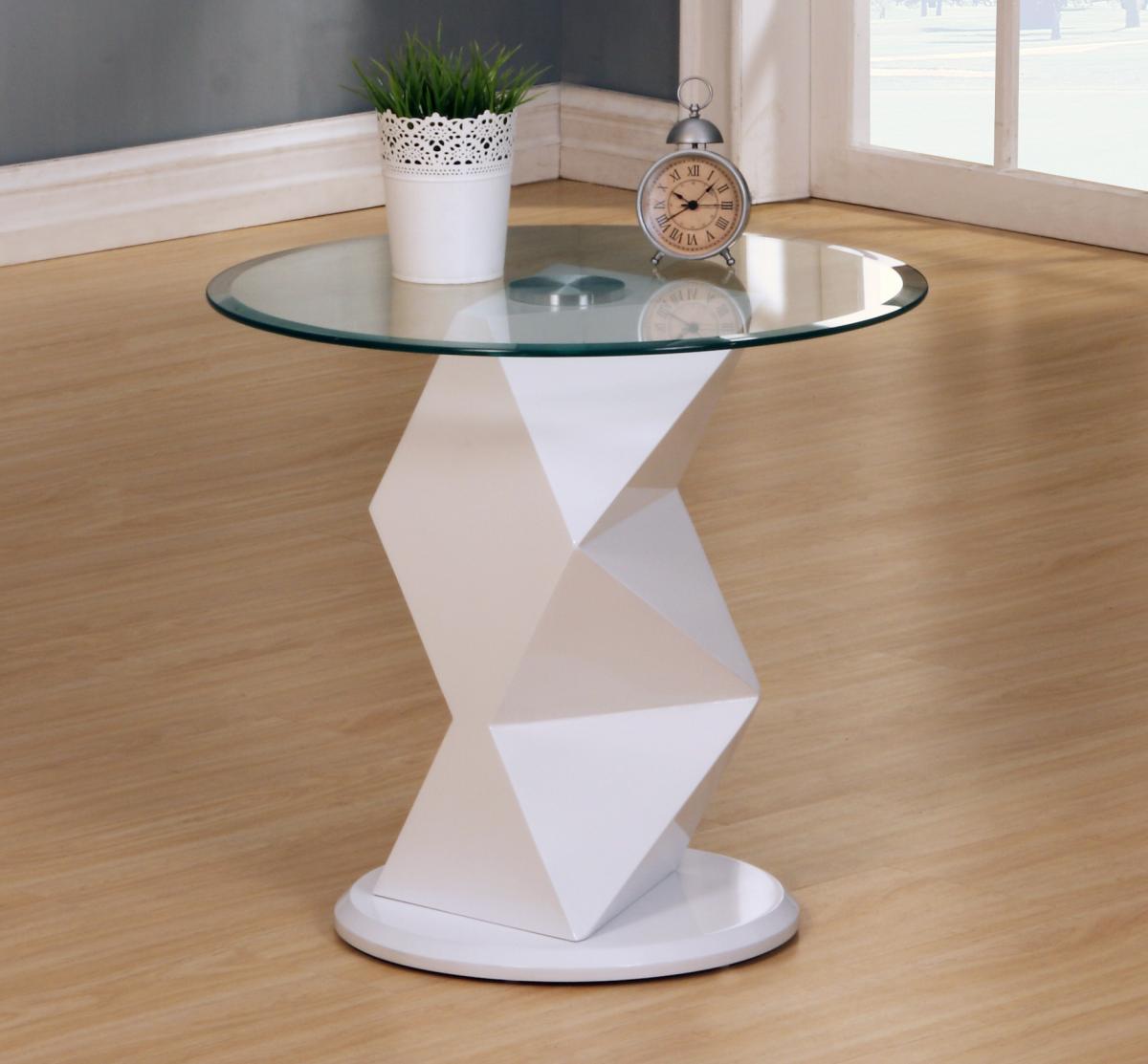 Rowley White High Gloss Lamp Table