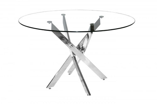Samurai Small Dining Table Chrome & Clear