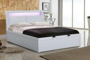 Tanya Storage High Gloss Double Bed White