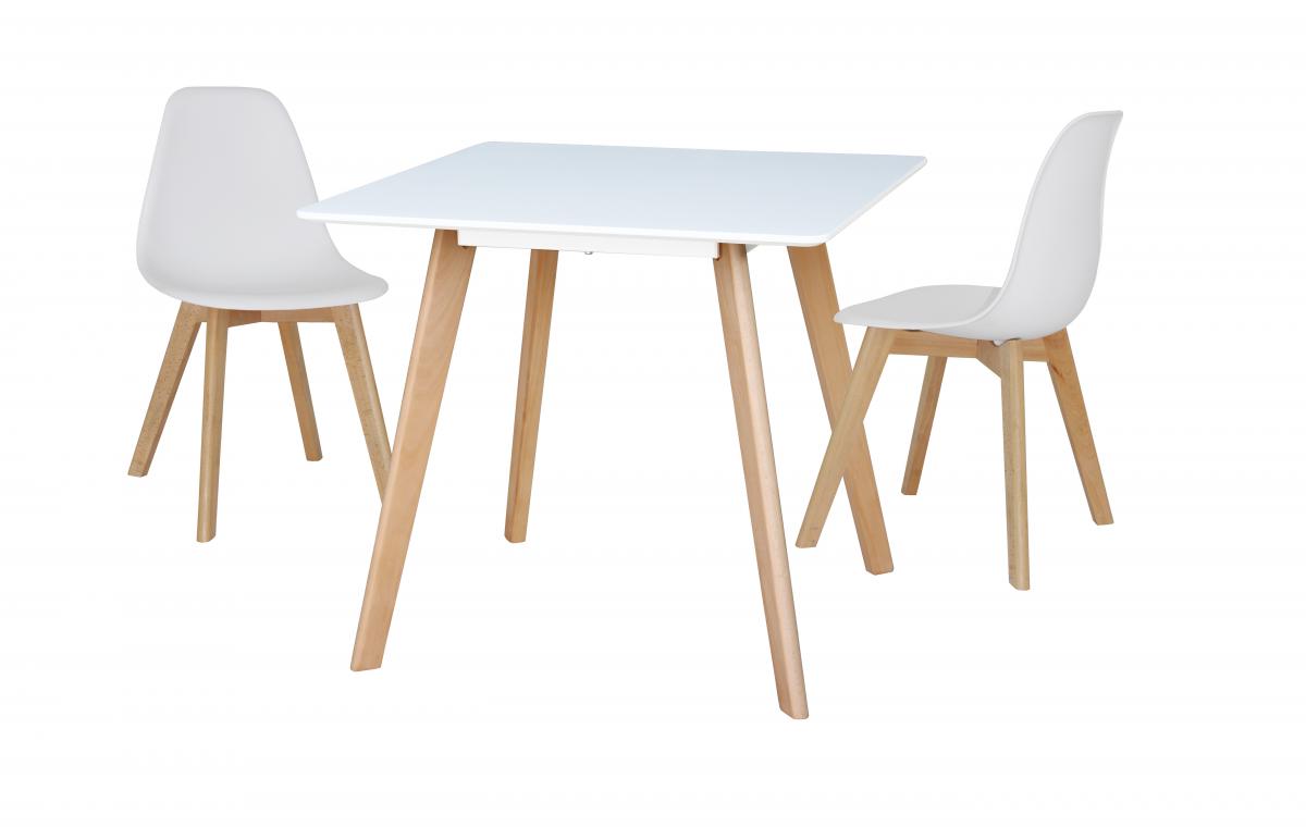Belgium Small Dining Table White with 4 Belgium Chairs