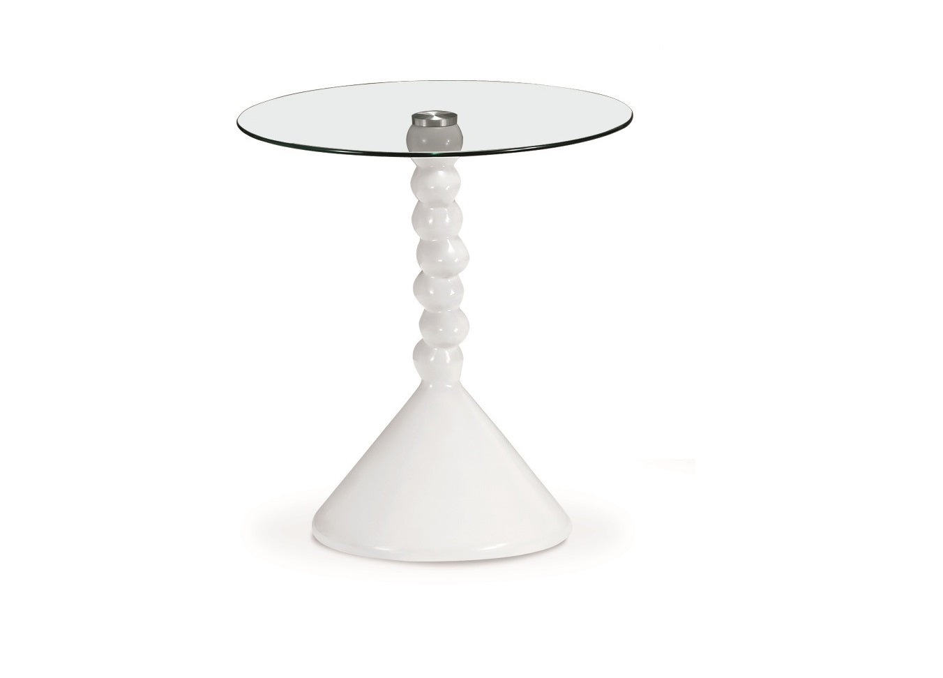 Tyne Glass Lamp Table White
