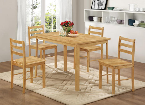 York Medium Dining Set with 4 Chairs Natural Oak