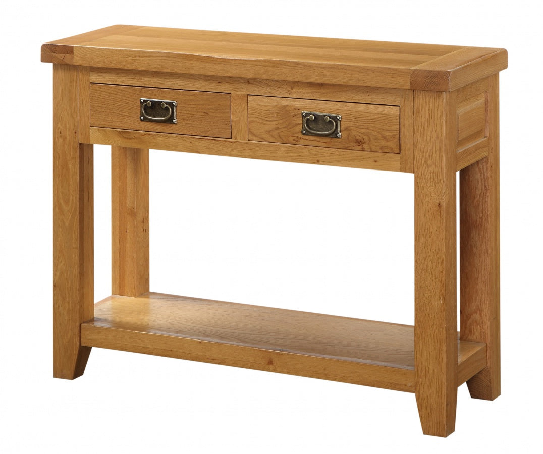 Acorn Solid Oak Hall Table 2 Drawers