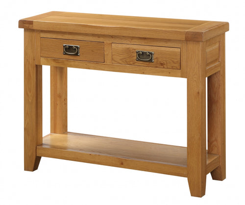 Acorn Solid Oak Hall Table 2 Drawers