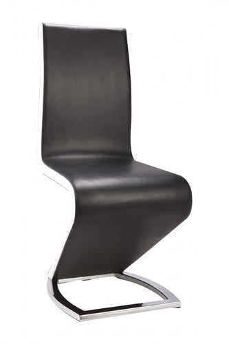 Aldridge Dining Chair Black with White PU Sides