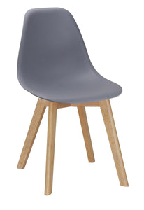 Belgium Plastic (PP) Chairs with Solid Beech Legs Grey