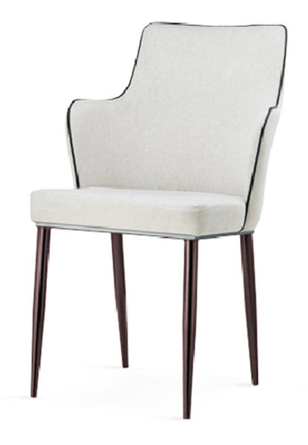 Capri PU Chairs White with Black Edge (2s)