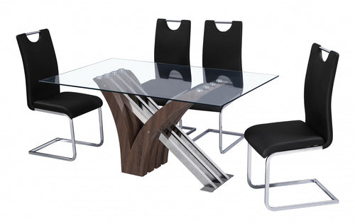 Caspian PU Chair Chrome & Black