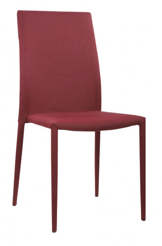 Chatham Fabric Chair Red with Red Metal Legs