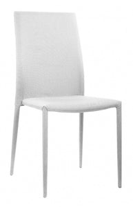 Chatham Fabric Chair White with White Metal Legs