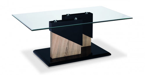 Coopers Glass Coffee Table Black & Natural