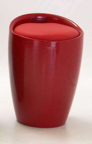 Dawson Red High Gloss Stool with Storage