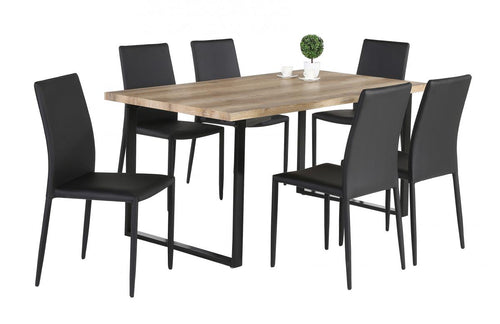 Felix PU Chairs Black with Black Metal Legs (2s)