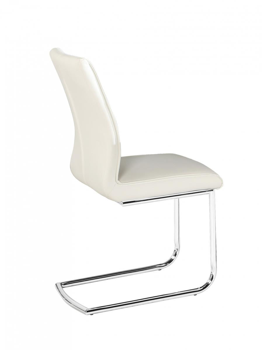 Honora PU Chairs Chrome & White (2s)