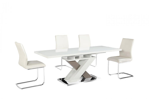 Honora Extending Dining Table High Gloss White & Grey