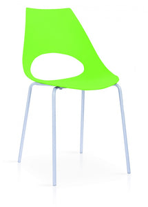 Orchard Plastic (PP) Chairs Green with Metal Legs Chrome
