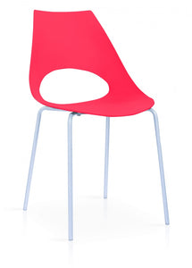 Orchard Plastic (PP) Chairs Red with Metal Legs Chrome