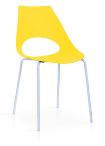 Orchard Plastic (PP) Chairs Yellow with Metal Legs Chrome