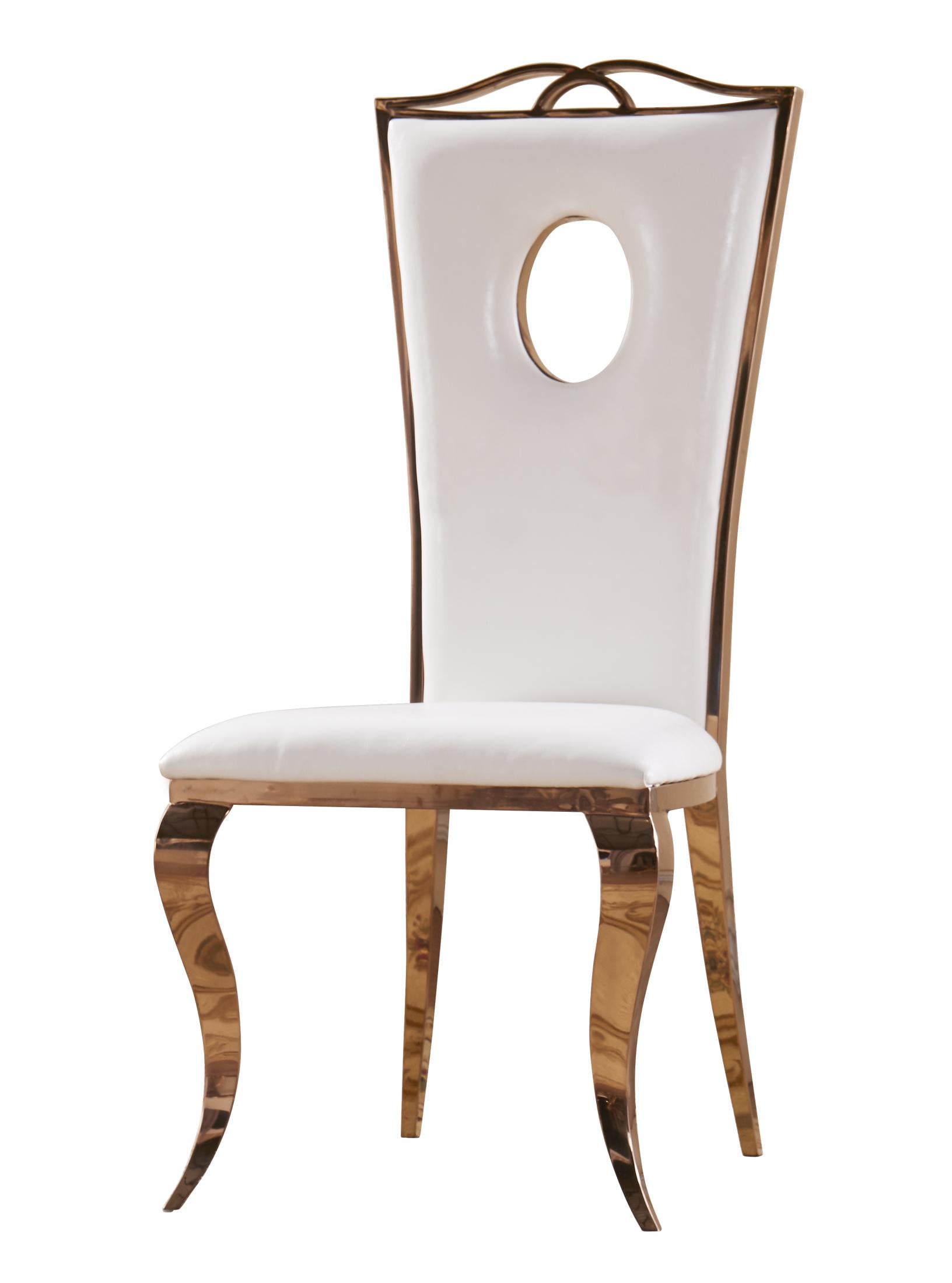Pescara Dining Chair Stainless Steel & PU White