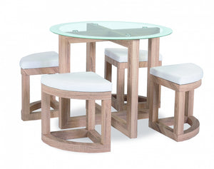 Quarry Dining Set with Glass Top and 4 Chairs