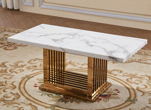 Tuscany Marble Coffee Table with Stainless Steel Base